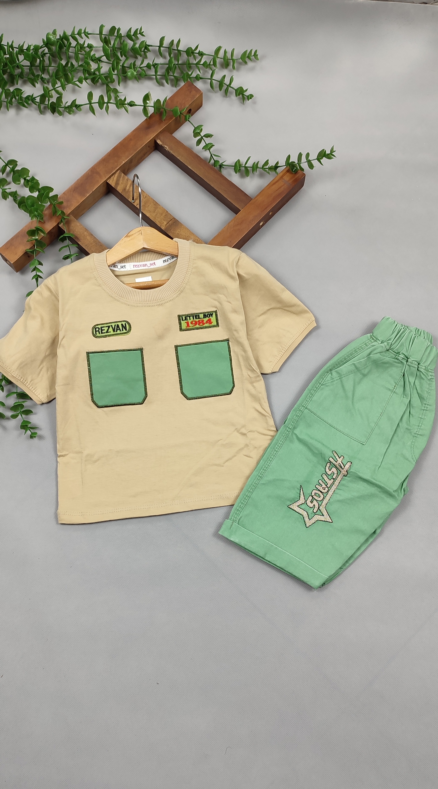 تیشرت شلوارک پسرانه دو جیب