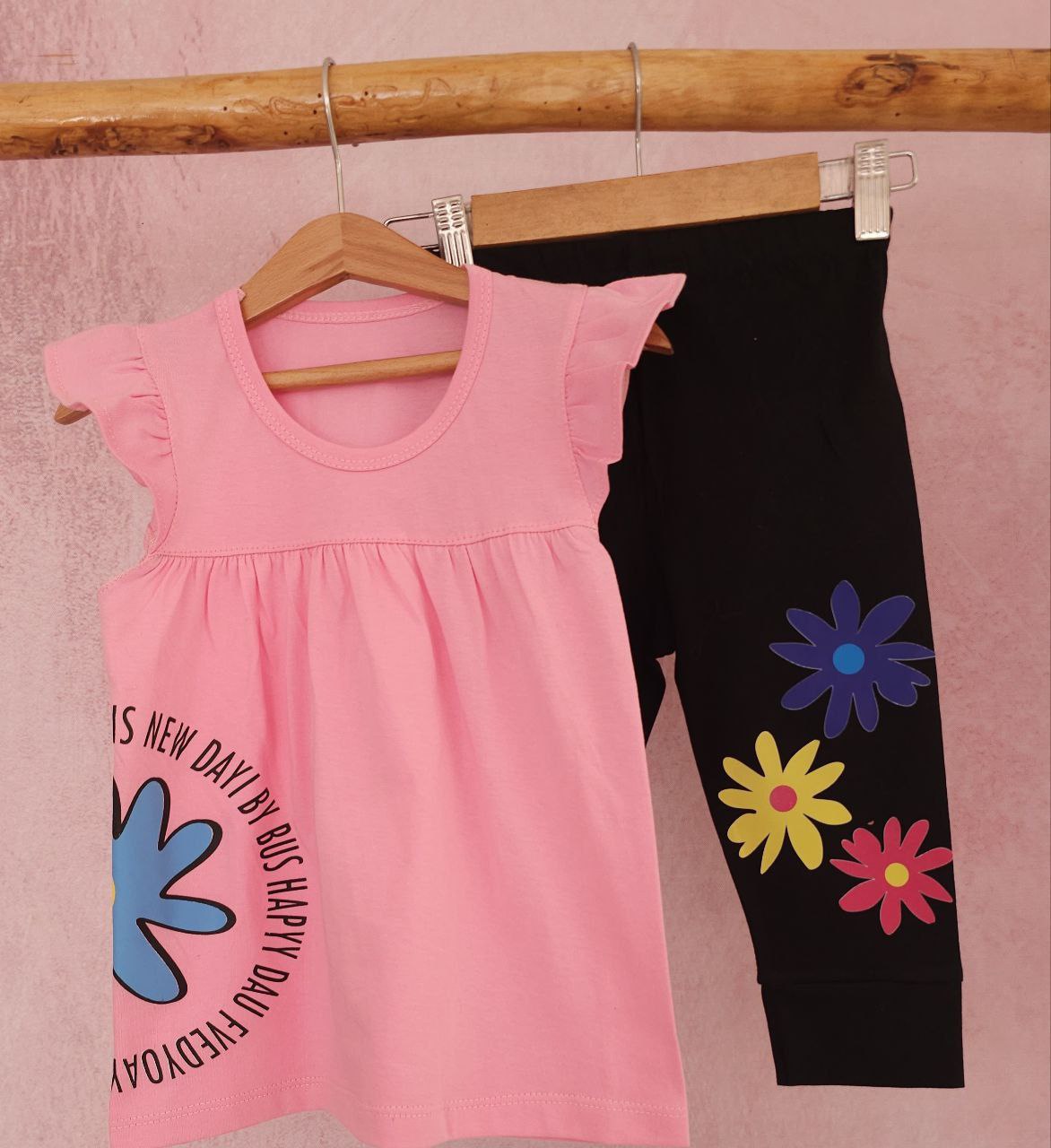 تاپ و ساپورت بچه گانه آستین فرشته